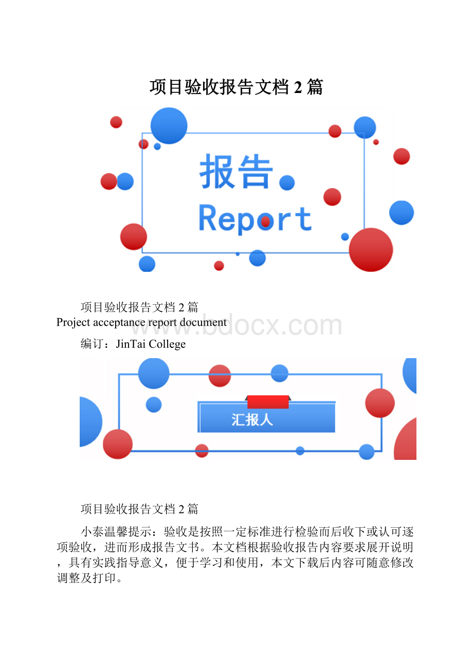 项目验收报告文档2篇.docx