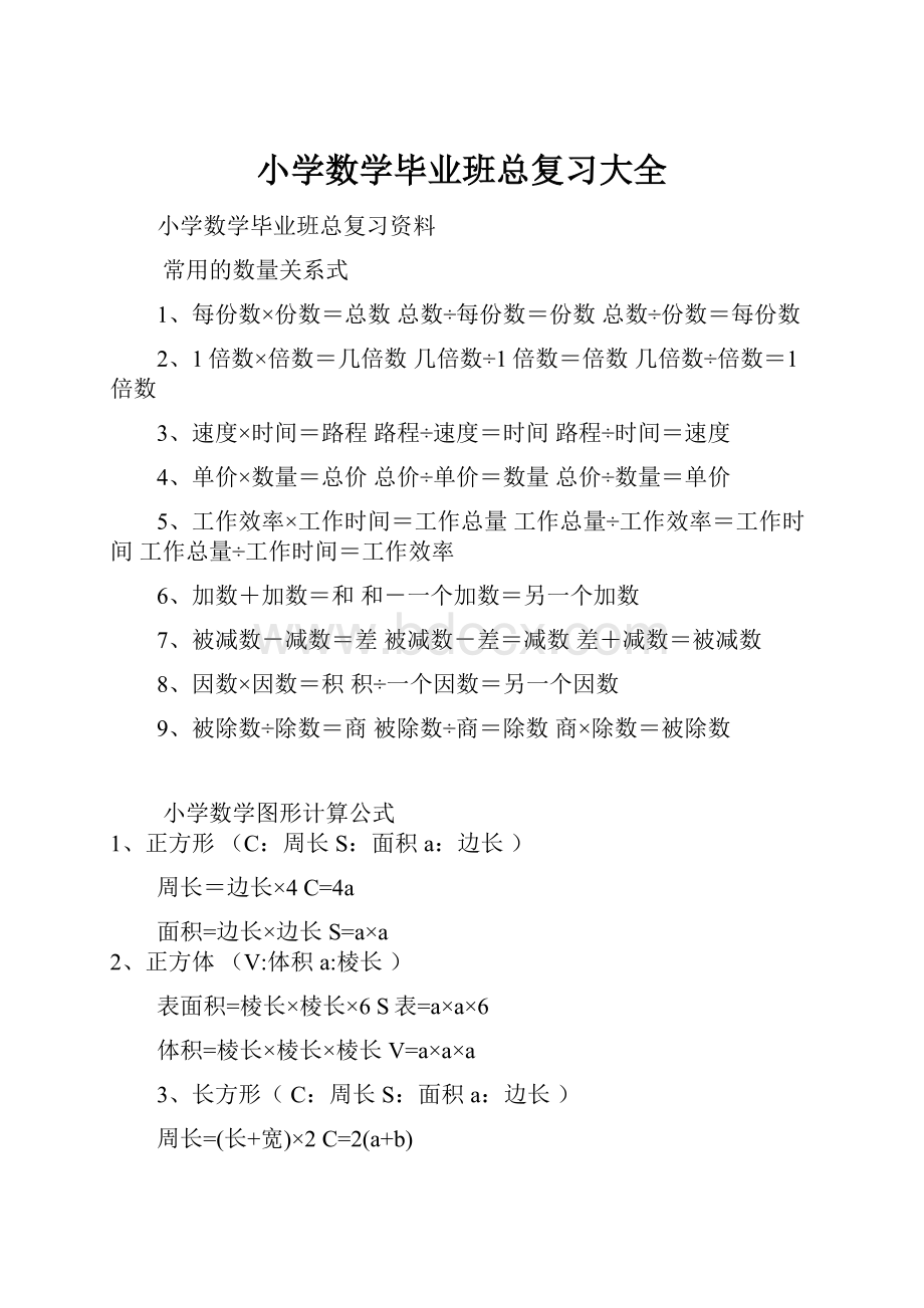 小学数学毕业班总复习大全.docx