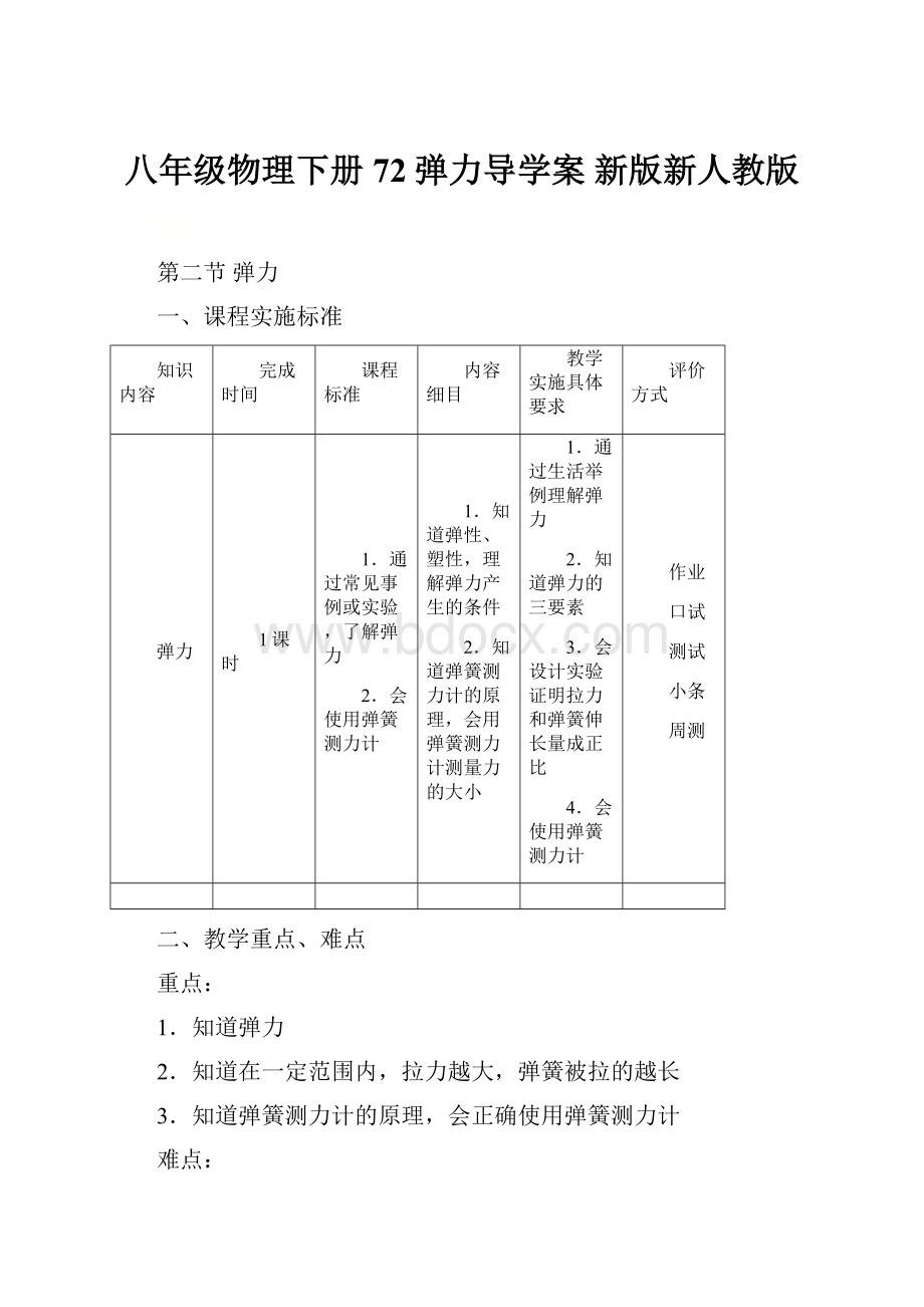 八年级物理下册 72弹力导学案 新版新人教版.docx_第1页