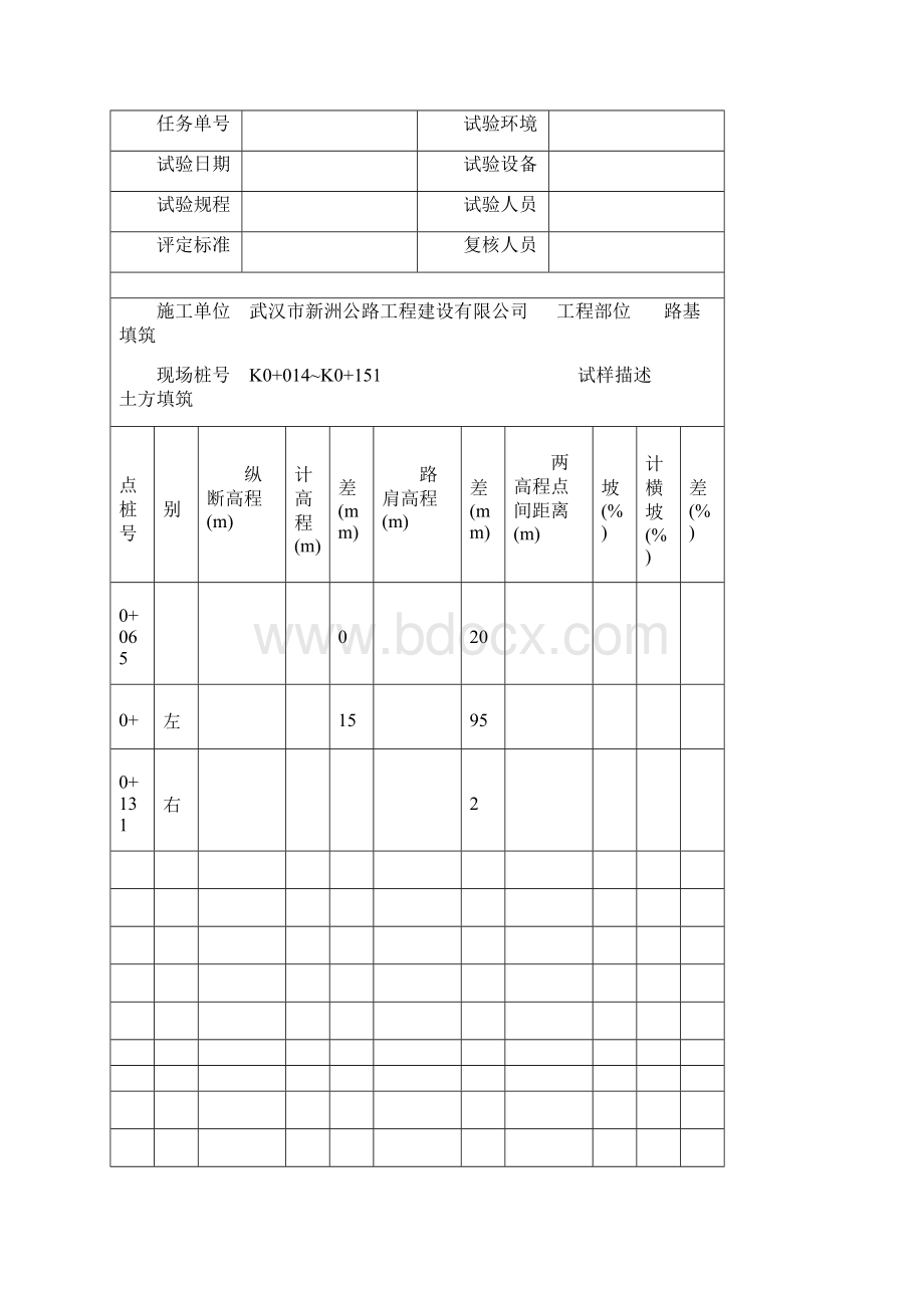 路基路面高程横坡检测记录表.docx_第2页