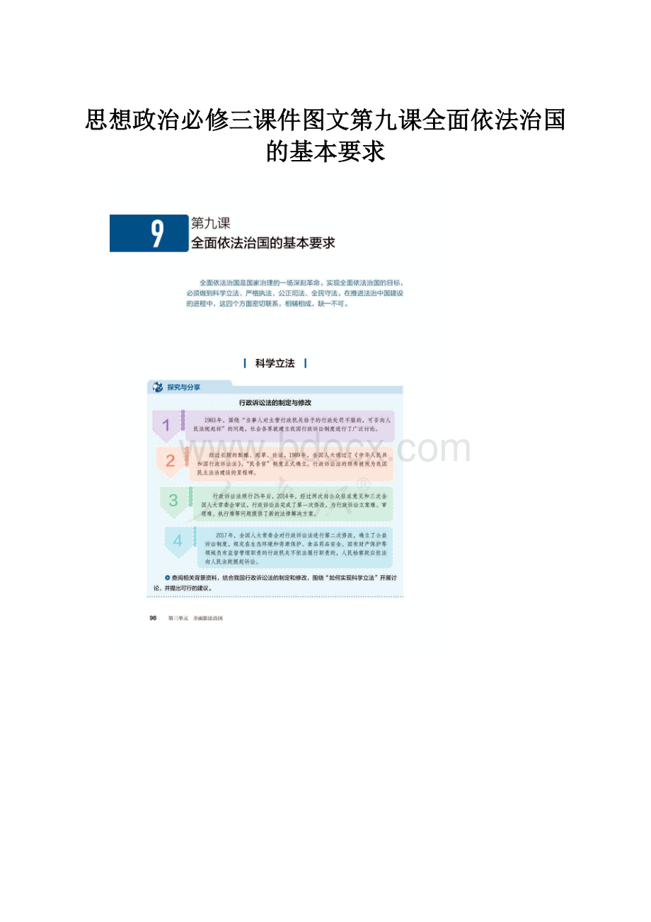 思想政治必修三课件图文第九课全面依法治国的基本要求.docx