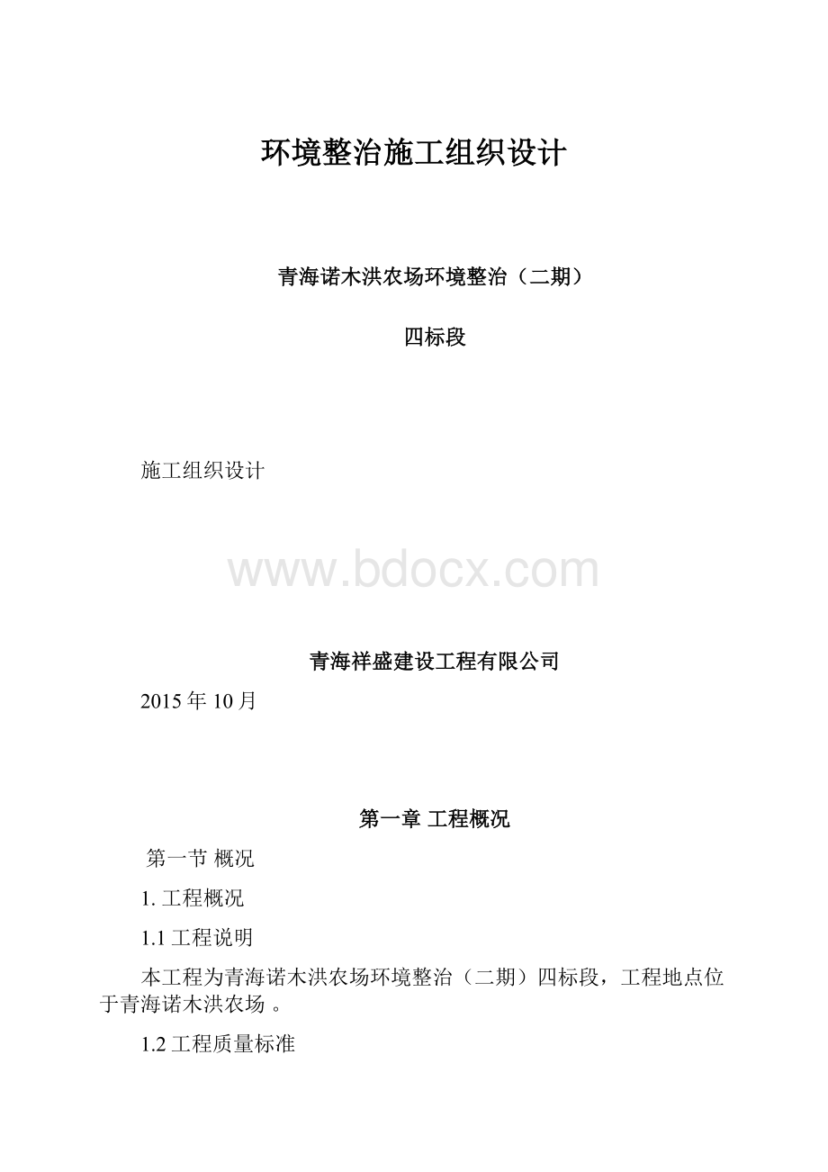 环境整治施工组织设计.docx