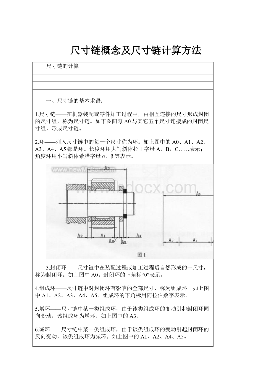 尺寸链概念及尺寸链计算方法.docx_第1页