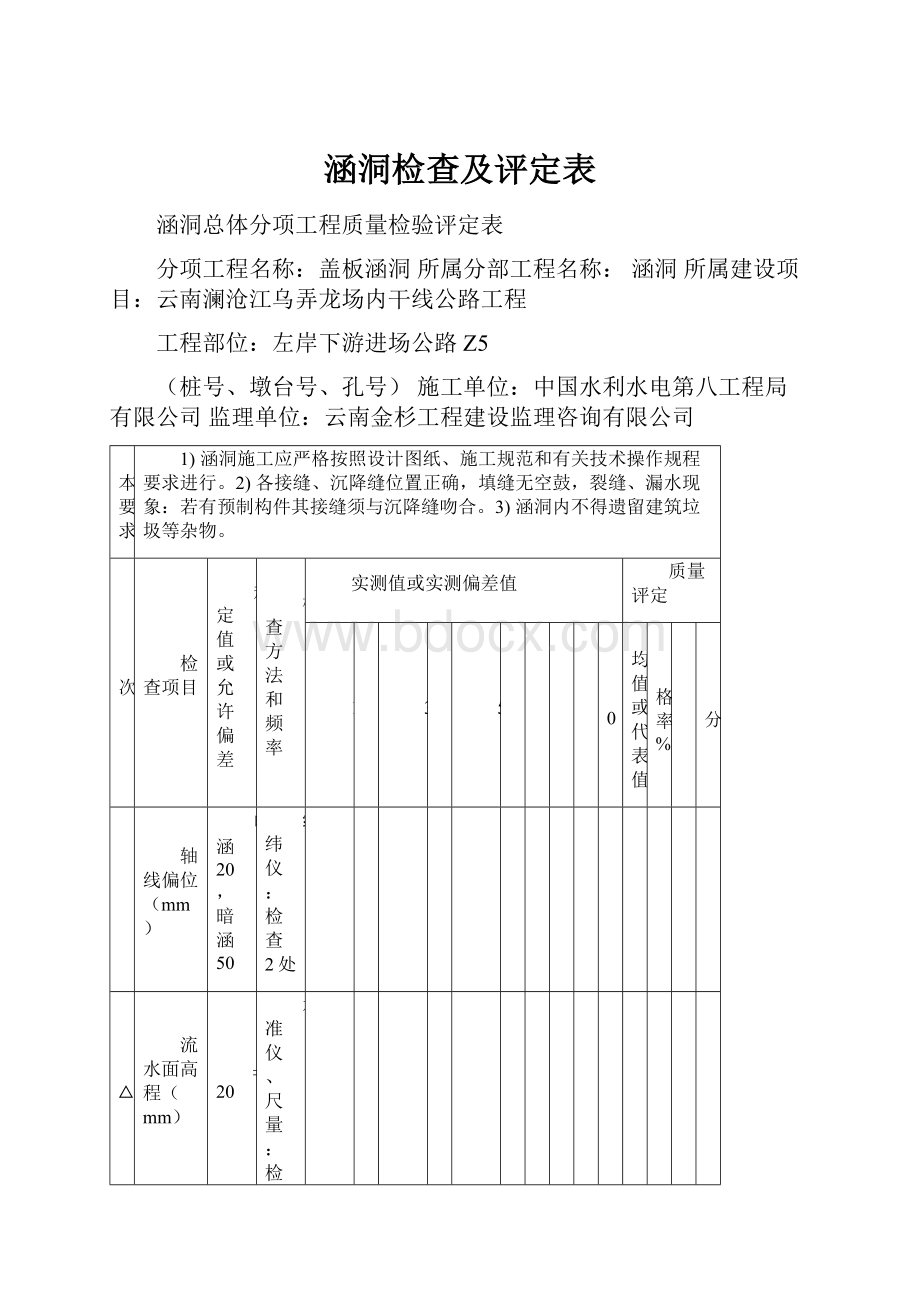 涵洞检查及评定表.docx