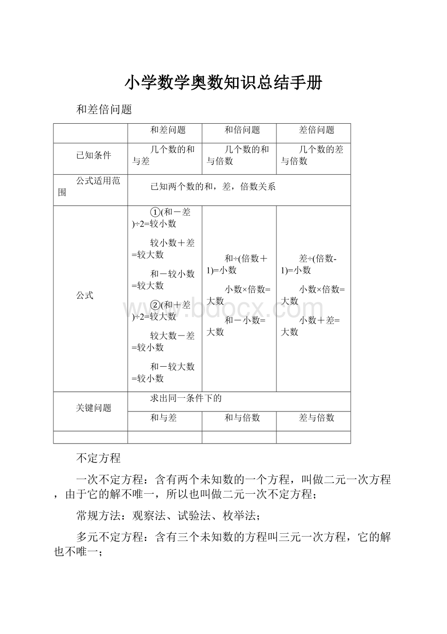 小学数学奥数知识总结手册.docx