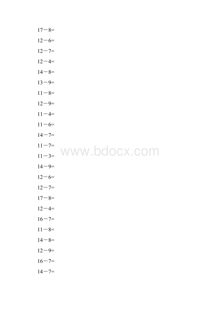 以内的退位减法练习题20套每套100题.docx_第2页