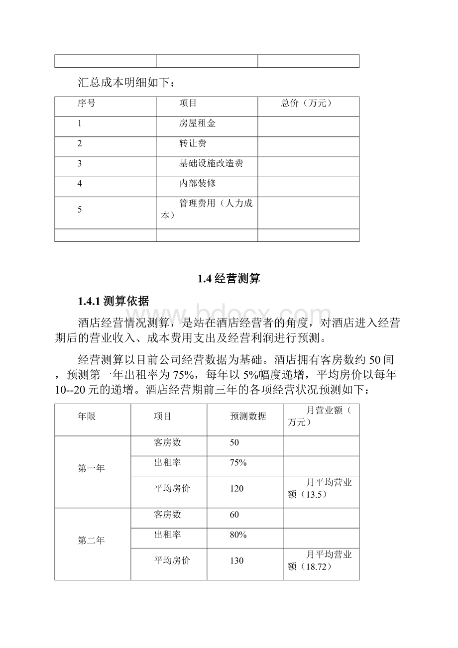 酒店投资估算报告.docx_第3页