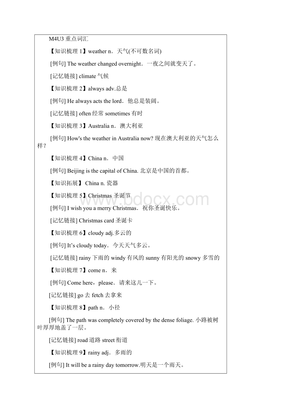 优选四年级上册英语同步拓展M4 Unit 3 Weather讲义 牛津上海版一起.docx_第3页