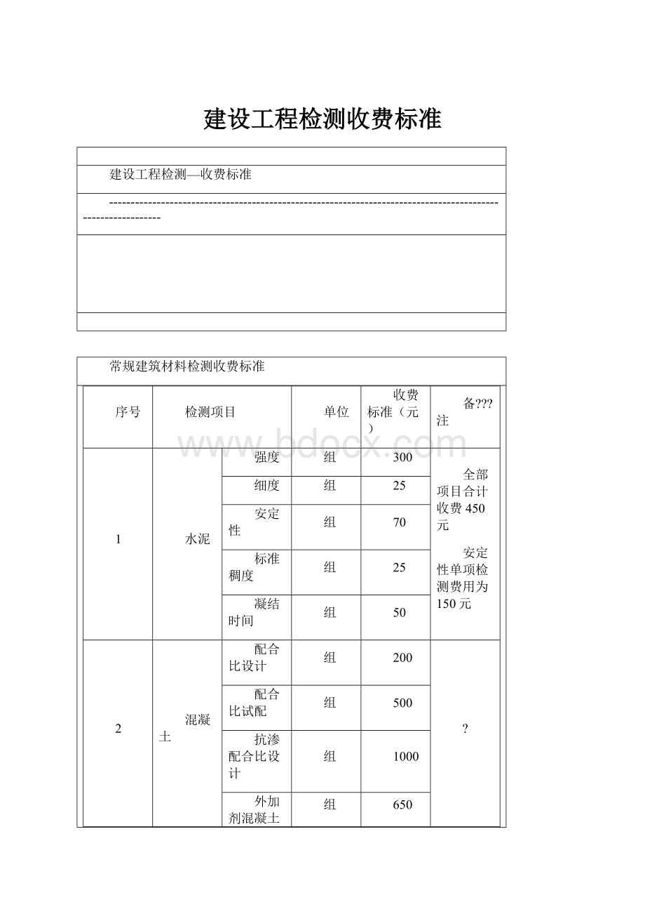 建设工程检测收费标准.docx