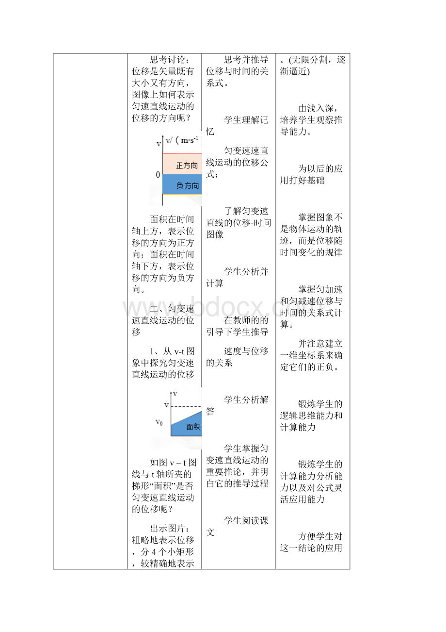 人教版高中物理必修1 第2章第3节匀变速直线运动的位移和时间的关系教学设计.docx_第3页