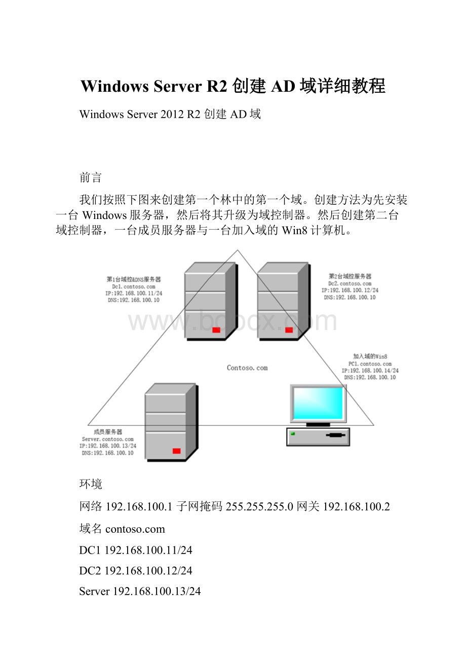 Windows Server R2 创建AD域详细教程.docx_第1页