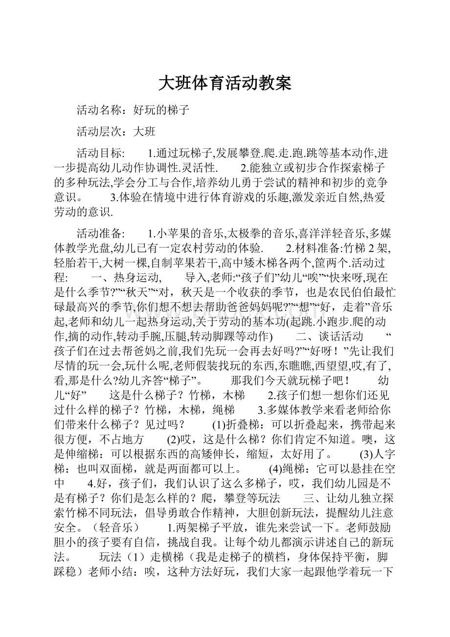 大班体育活动教案.docx_第1页