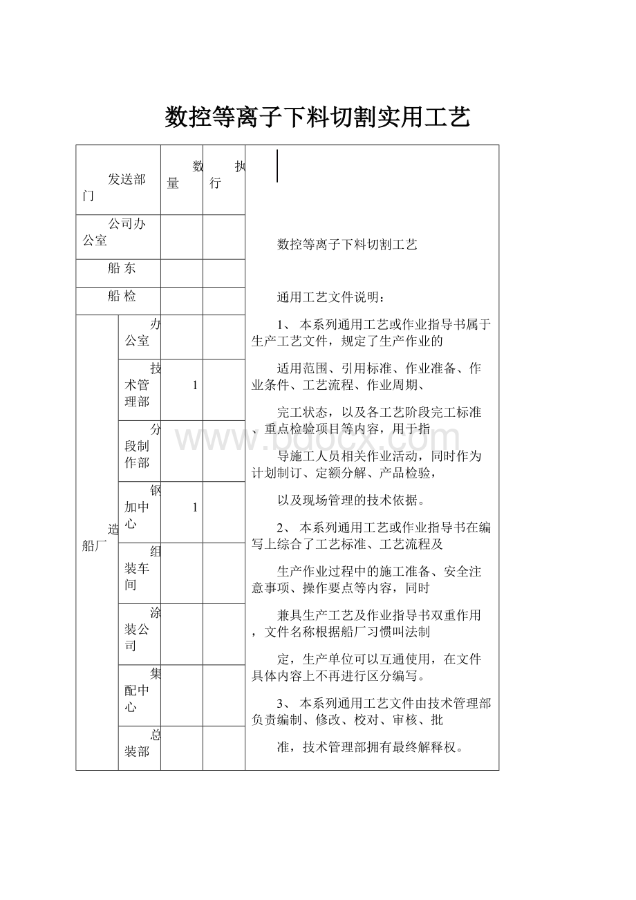 数控等离子下料切割实用工艺.docx