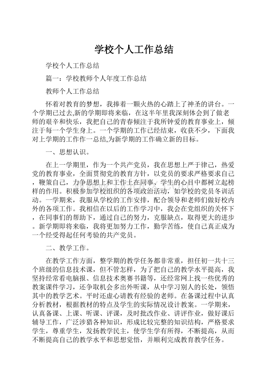 学校个人工作总结.docx