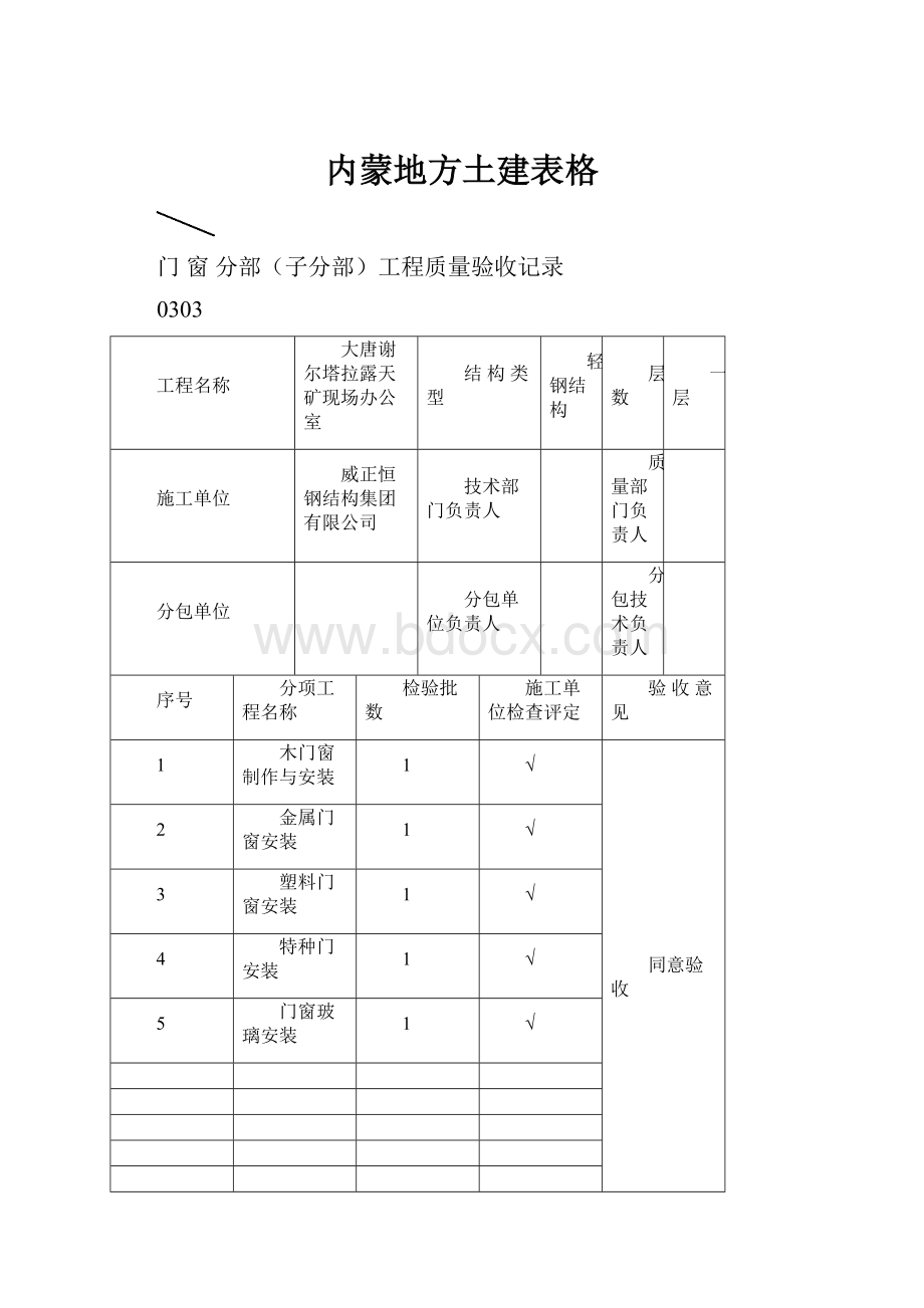 内蒙地方土建表格.docx_第1页