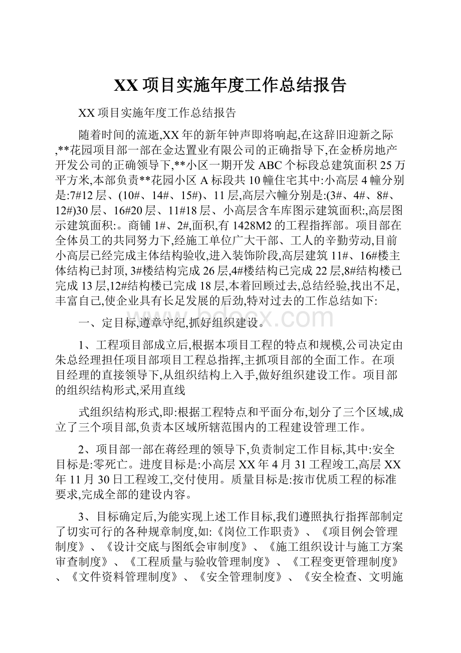 XX项目实施年度工作总结报告.docx