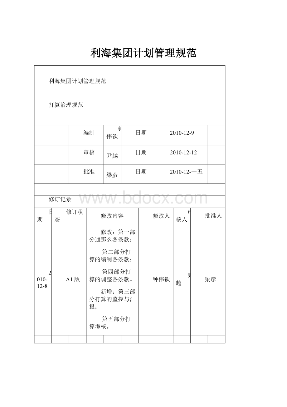 利海集团计划管理规范.docx