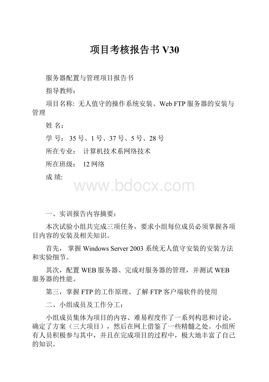 项目考核报告书V30.docx