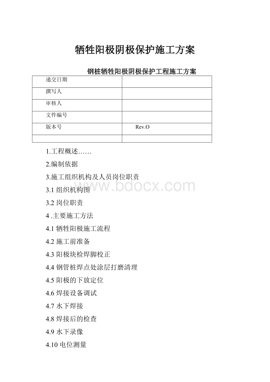 牺牲阳极阴极保护施工方案.docx