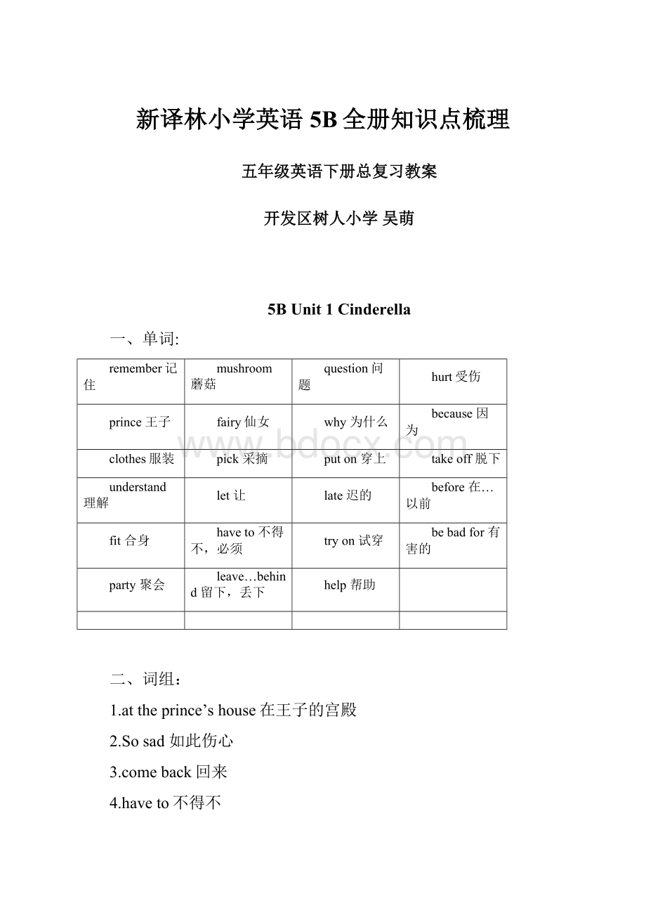 新译林小学英语5B全册知识点梳理.docx_第1页