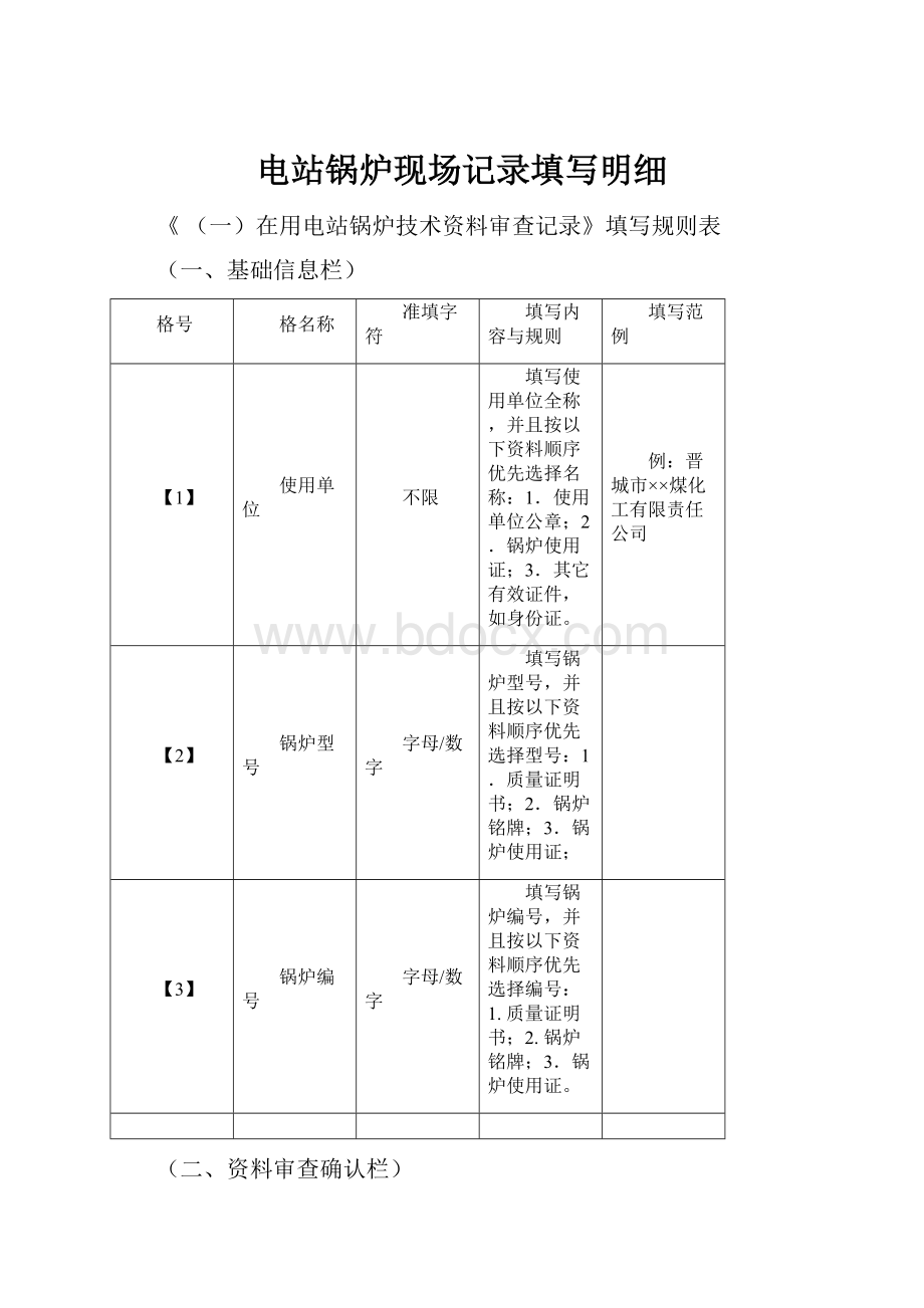 电站锅炉现场记录填写明细.docx