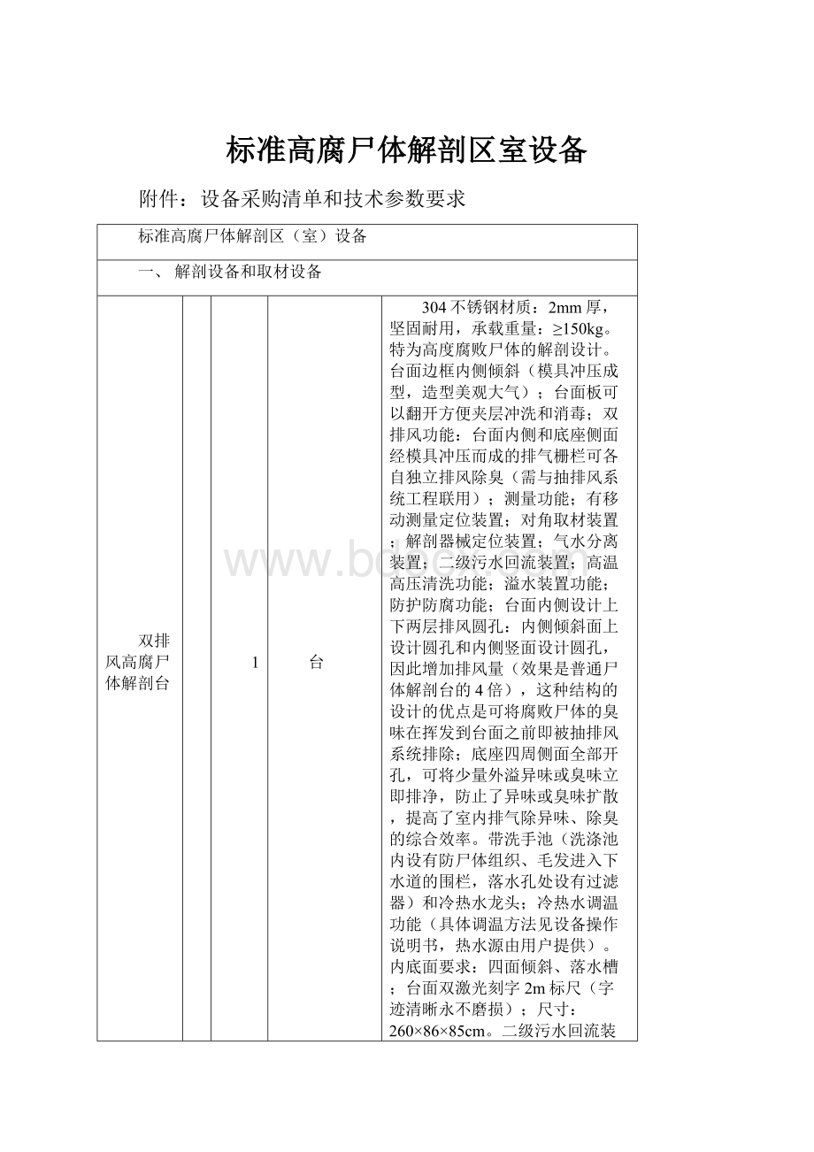 标准高腐尸体解剖区室设备.docx_第1页