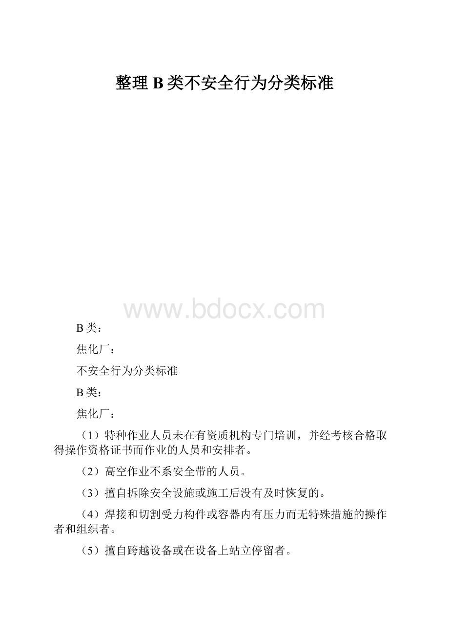 整理B类不安全行为分类标准.docx