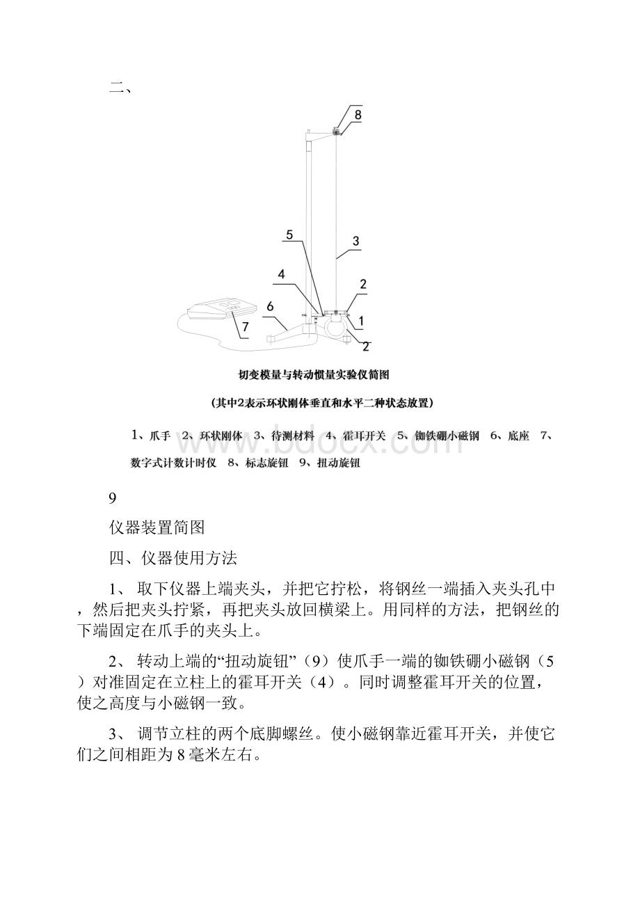 15FDTMB型切变模量与转动惯量实验仪说明书051008.docx_第3页