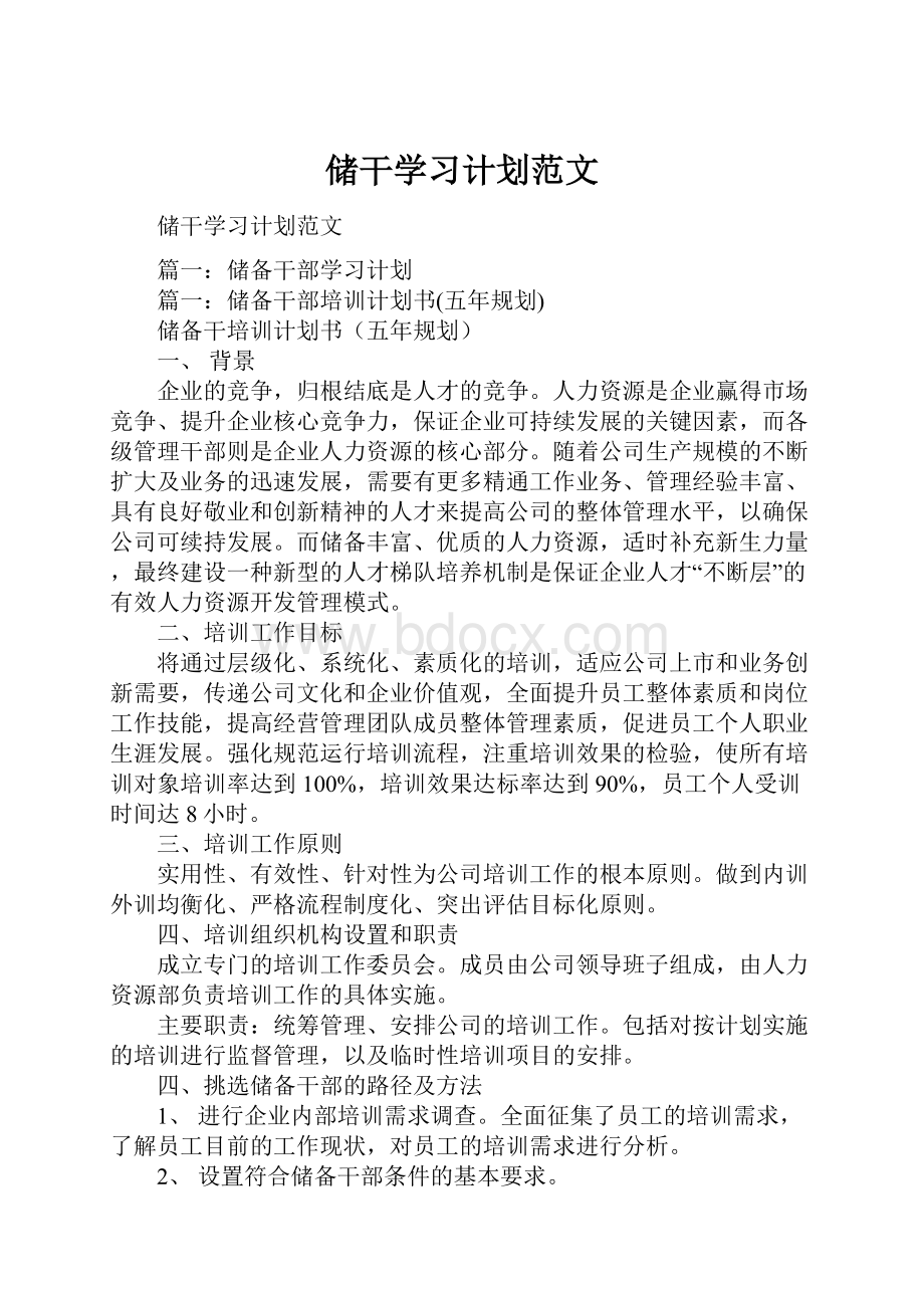 储干学习计划范文.docx_第1页