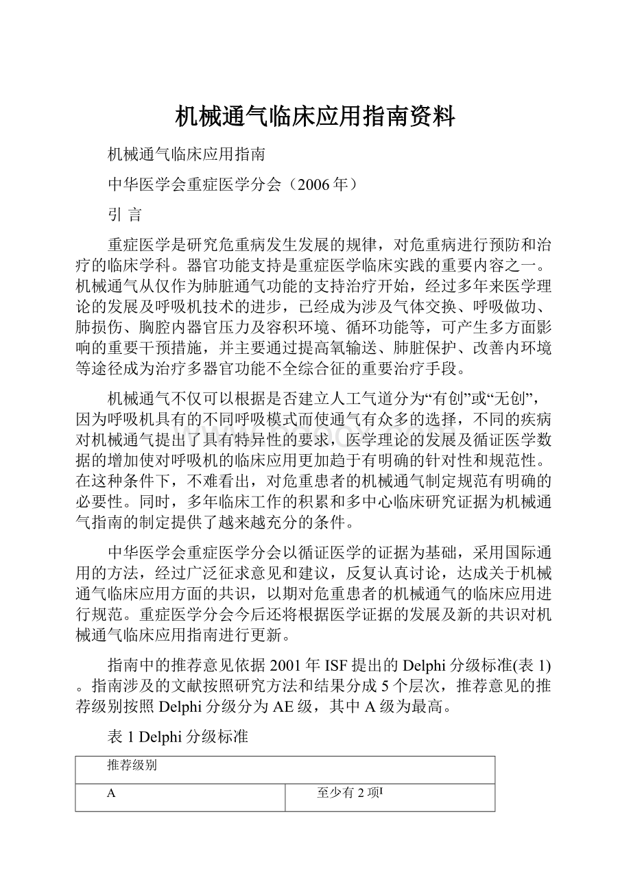 机械通气临床应用指南资料.docx