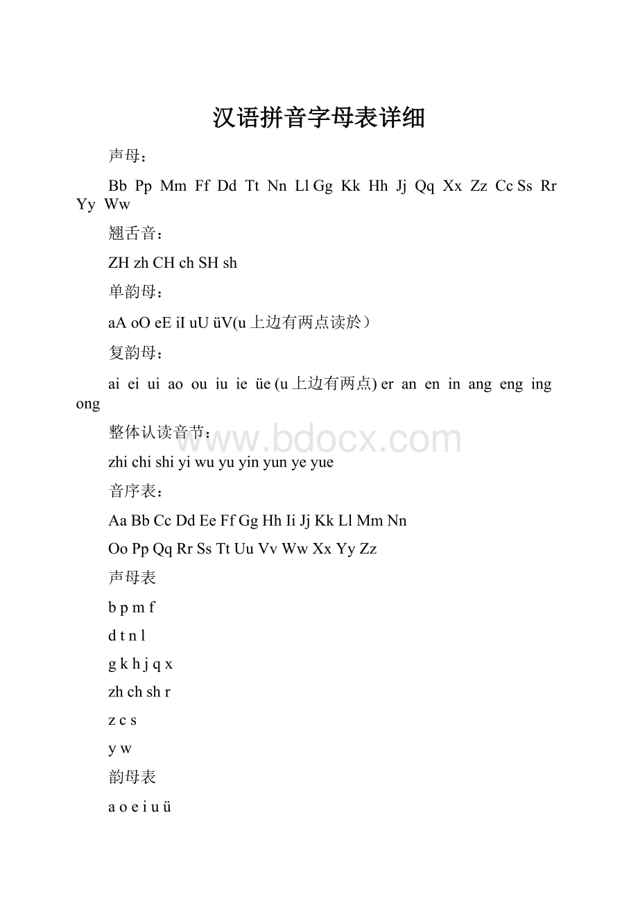 汉语拼音字母表详细.docx