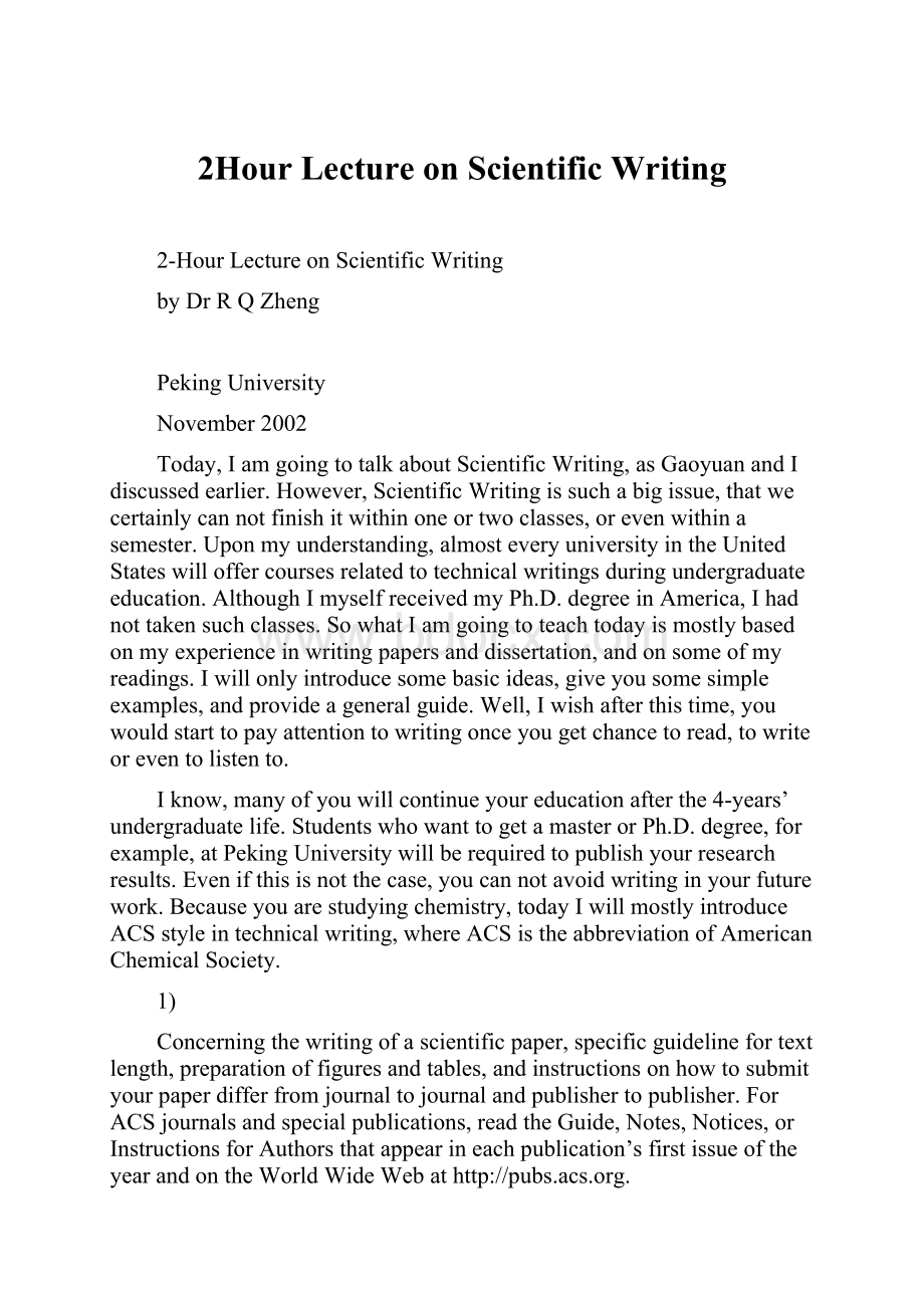2Hour Lecture on Scientific Writing.docx