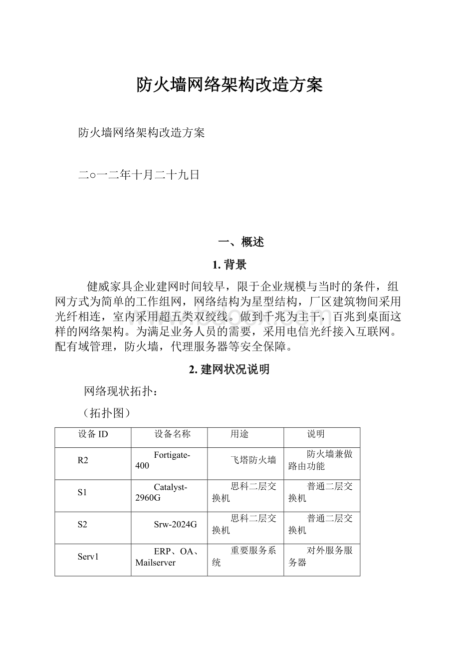 防火墙网络架构改造方案.docx