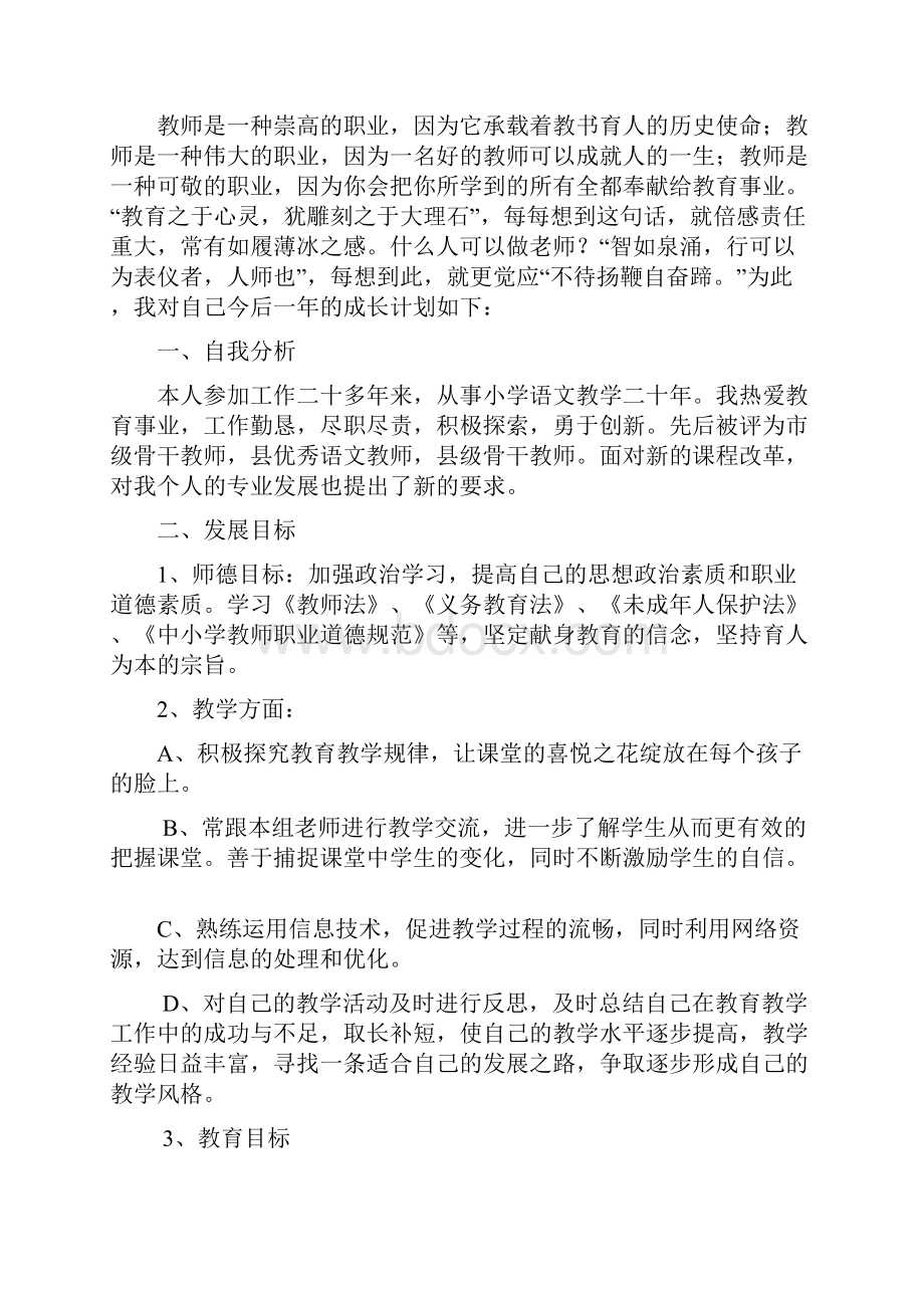 教师专业发展计划总结.docx_第3页