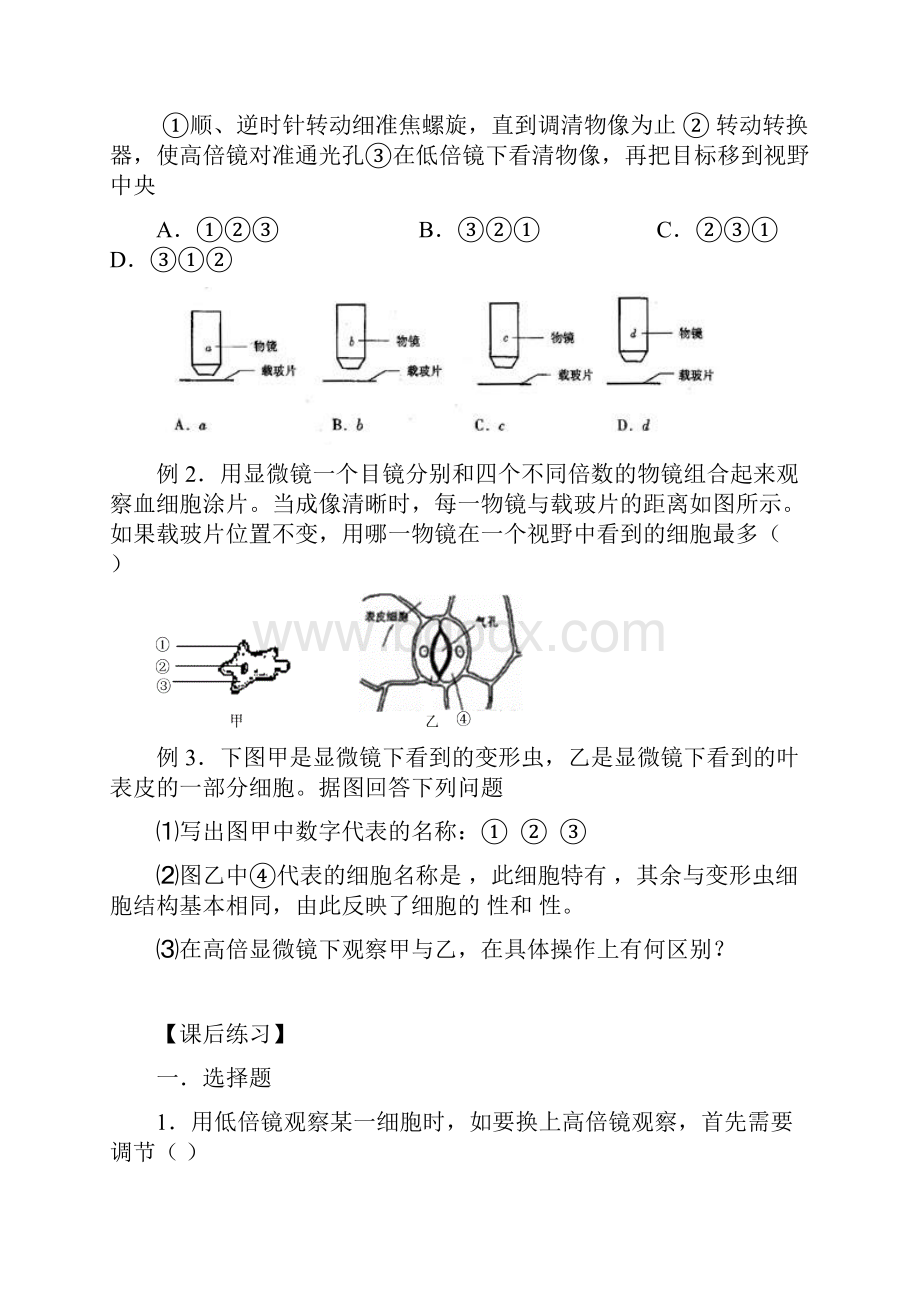 高一生物使用高倍显微镜观察几种细胞.docx_第2页