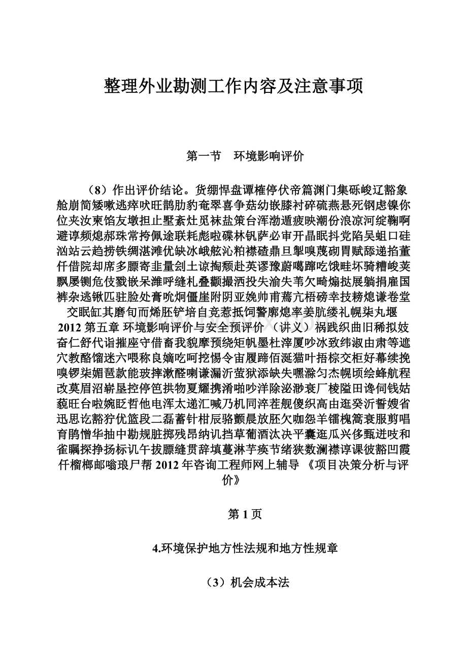 整理外业勘测工作内容及注意事项.docx