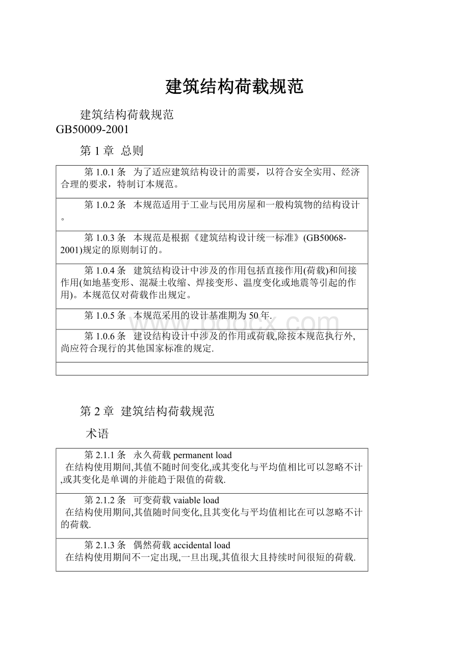 建筑结构荷载规范.docx