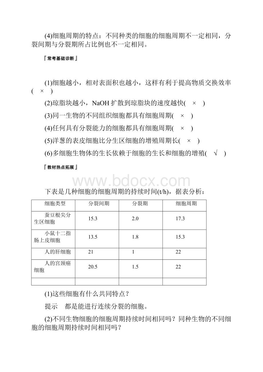 版高考生物一轮复习人教版通用教师讲义和课时作业第四单元 第11讲细胞的增殖.docx_第3页