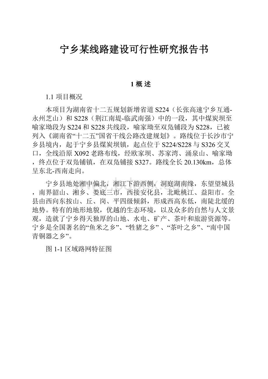 宁乡某线路建设可行性研究报告书.docx