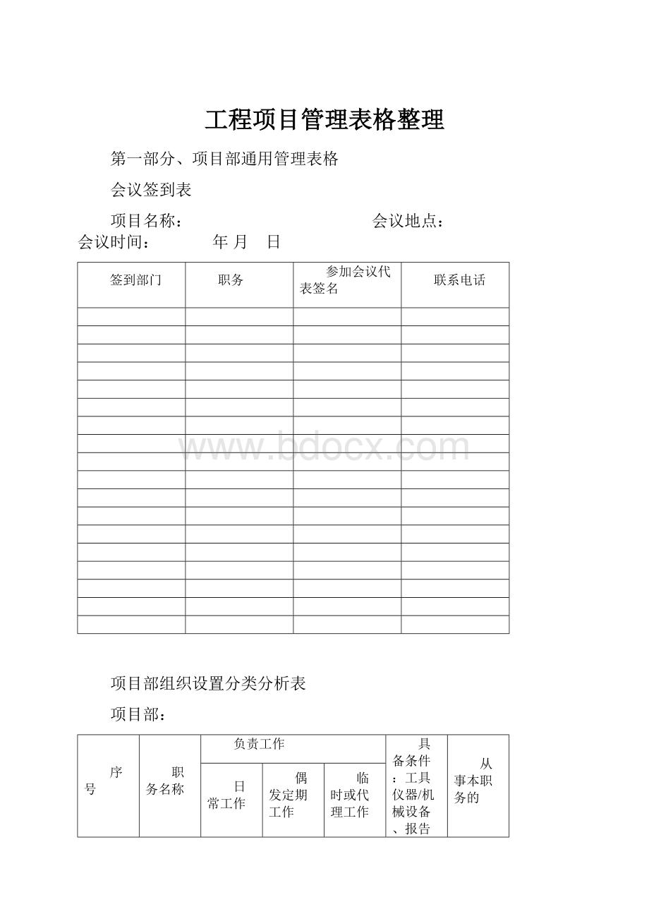 工程项目管理表格整理.docx_第1页