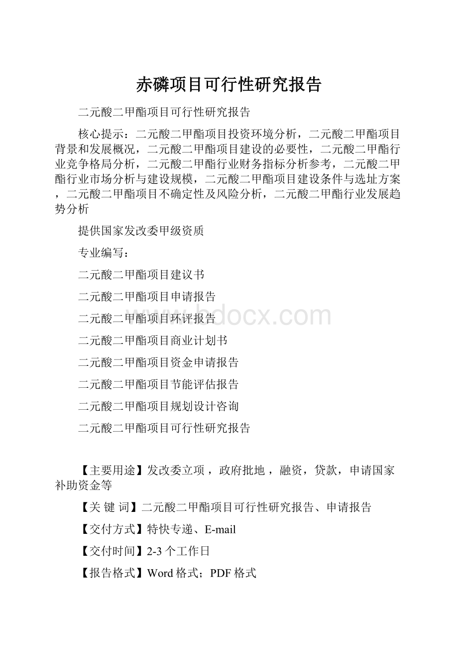 赤磷项目可行性研究报告.docx