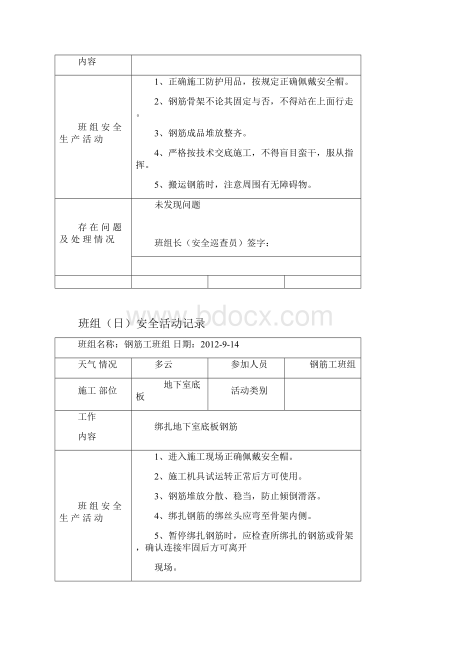 钢筋工班组日安全活动记录.docx_第2页