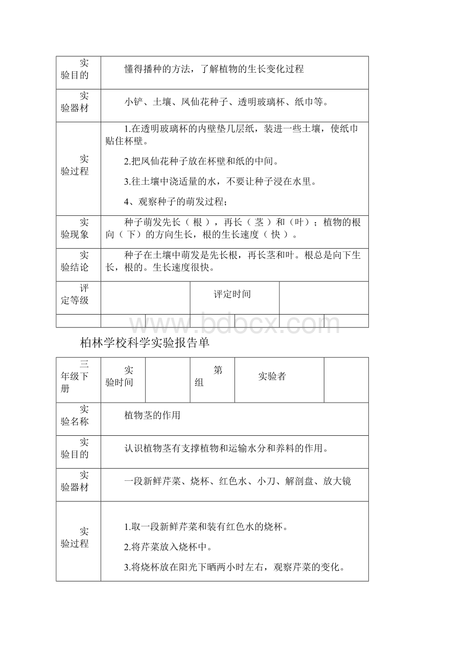 教科版三年级科学下册实验报告单新.docx_第2页