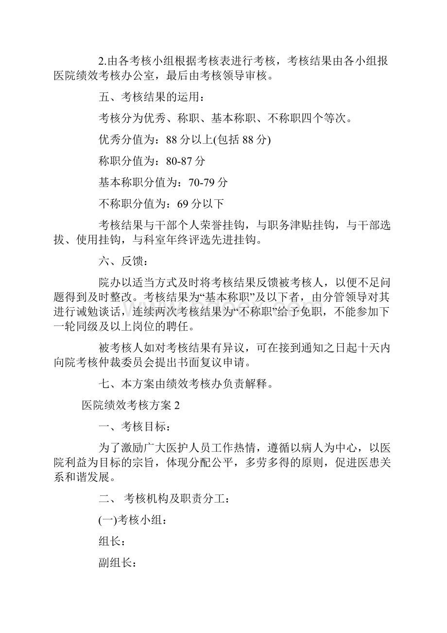 经典的医院绩效考核方案合集.docx_第2页