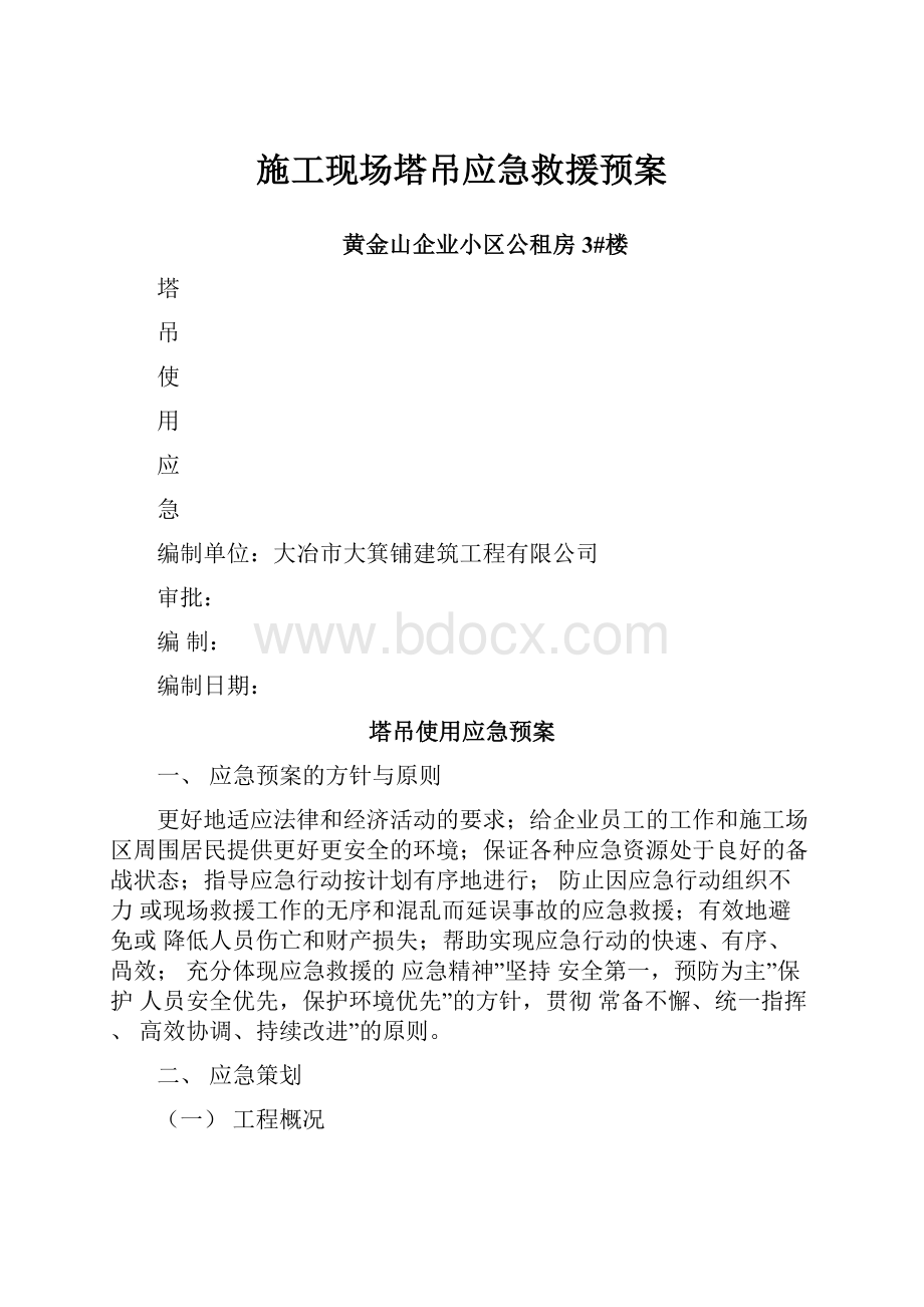 施工现场塔吊应急救援预案.docx