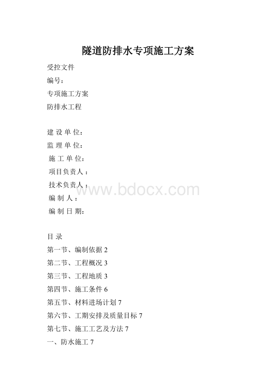 隧道防排水专项施工方案.docx