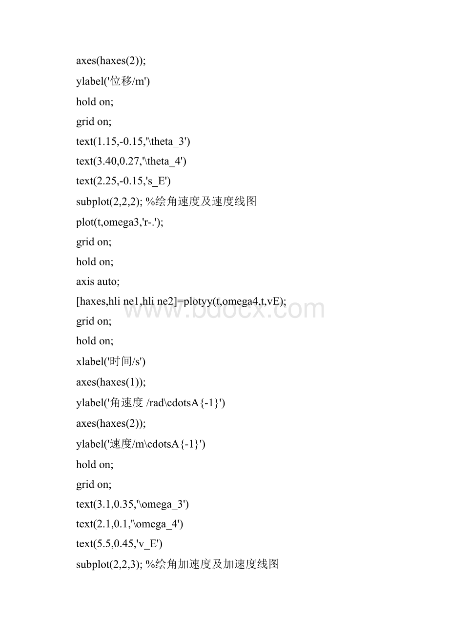 牛头刨床运动仿真matlab程序.docx_第3页