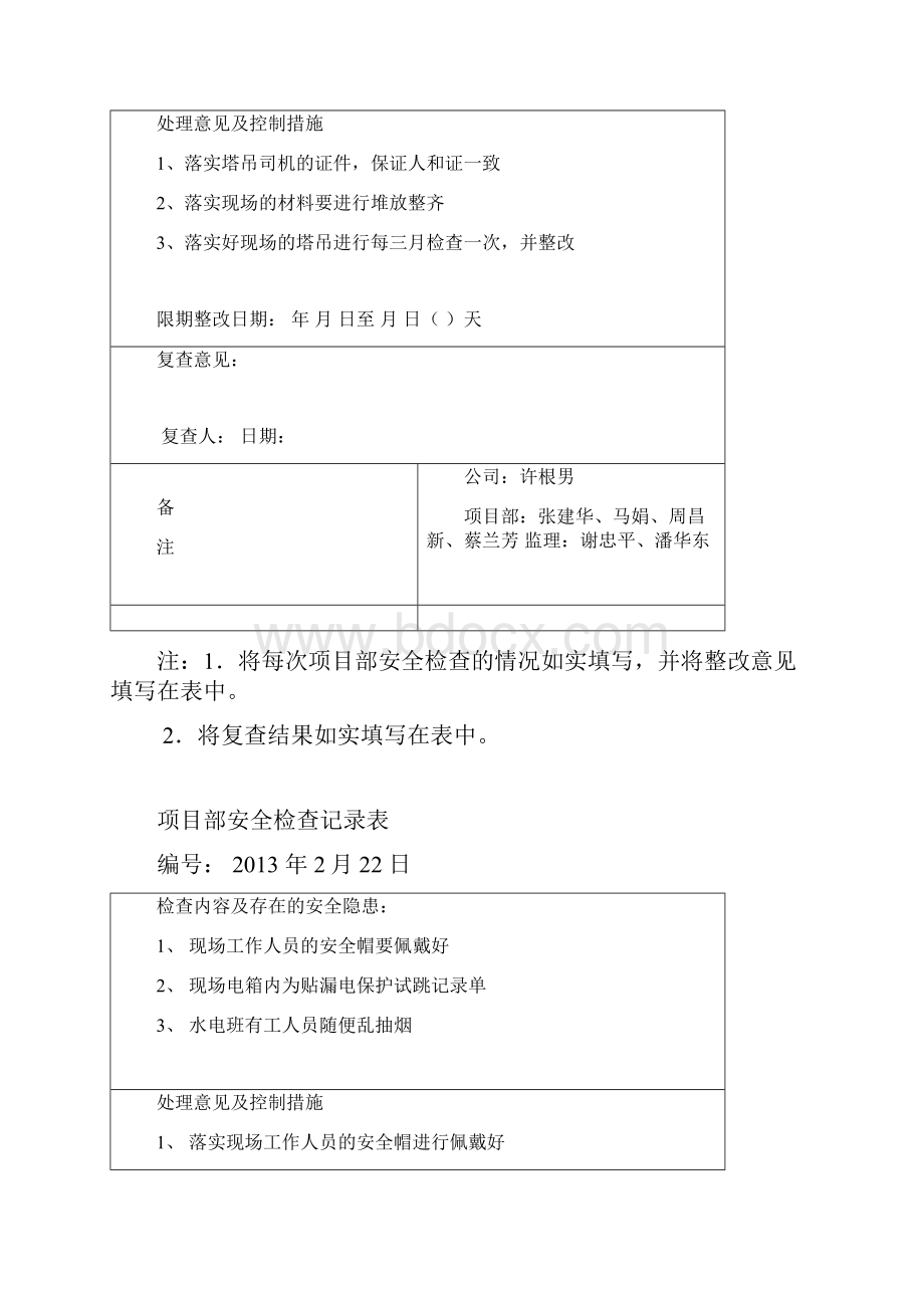 项目部安全检查记录表.docx_第3页