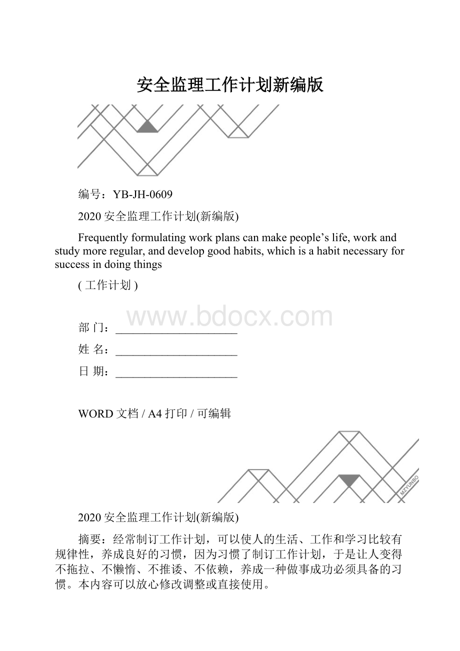 安全监理工作计划新编版.docx_第1页