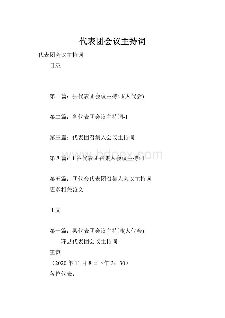 代表团会议主持词.docx